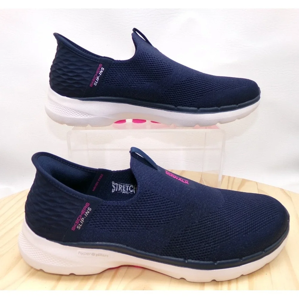 Skechers Slip Ins GoWalk 6 Fabulous View Womens Navy Size 10 Sneakers 124569W